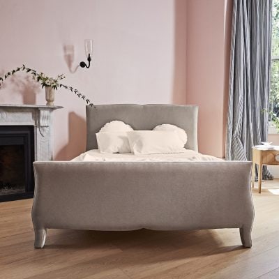 Queen Martha bed in Madeline Opal velvet