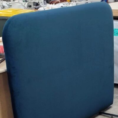 Queen Louis bedhead in teal velvet