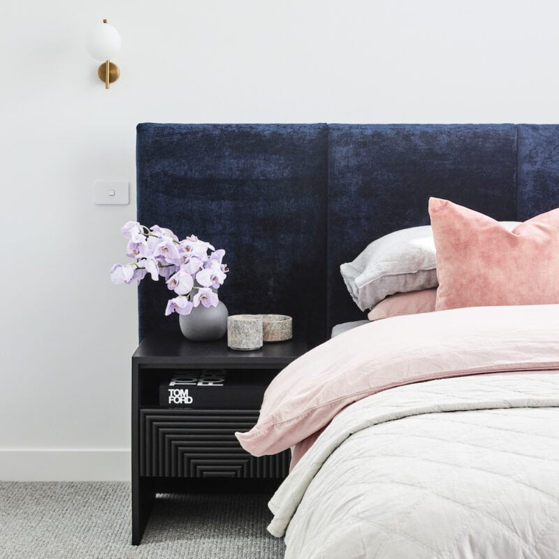 Extra wide bed head upholstered velvet custom design Heatherly