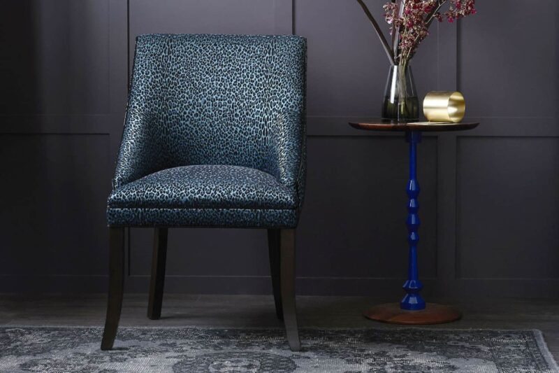 Heatherly Design Crosby chair in Catherine Martin Leopardo velvet