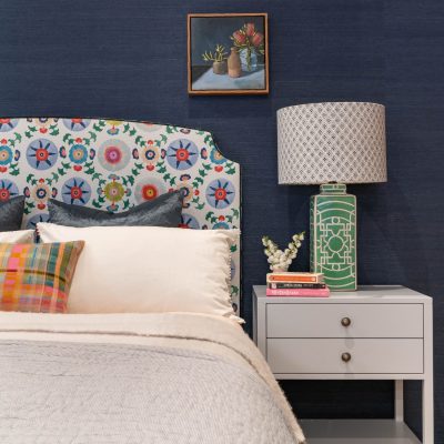 Queen Luella bedhead in Anna Spiro Izmir Ivory