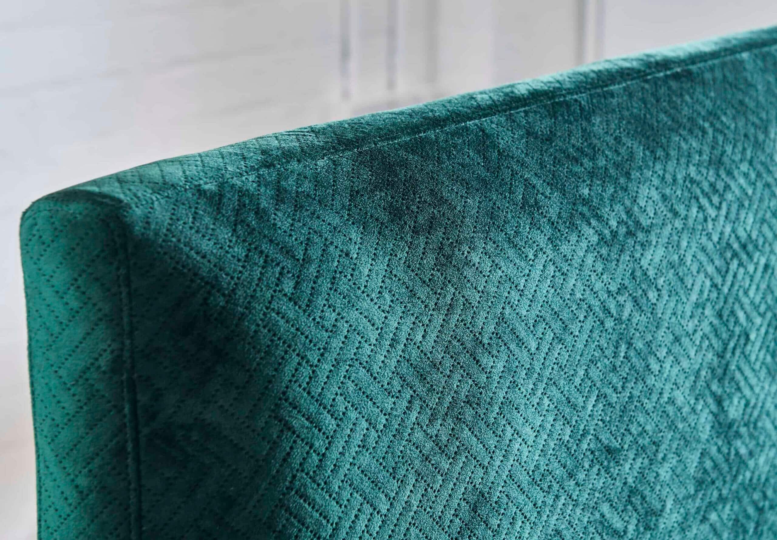 Oxford bedhead in Triumph Forest Velvet