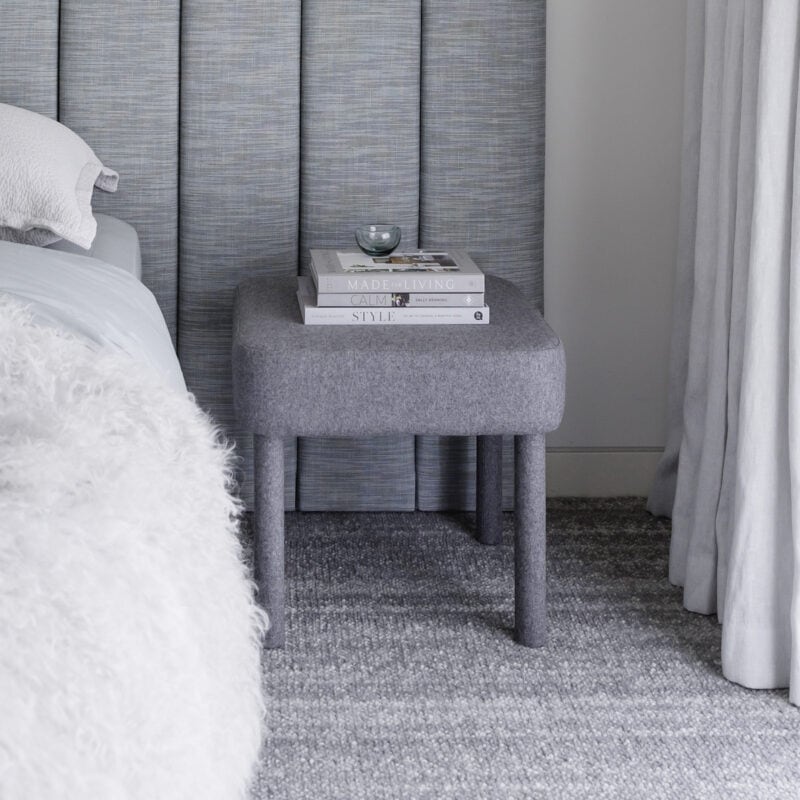 felt ottoman bedside table upholstered custom made square heatherly design