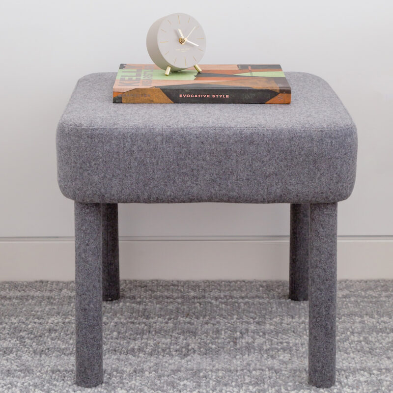 felt mini footstool side table custom upholstered