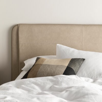King Maxwell bedhead in Stone Vegan leather