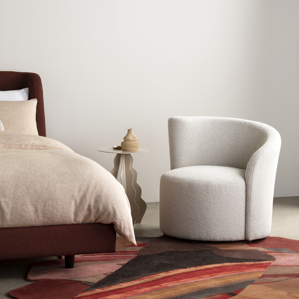 boucle accent chair bedroom chair