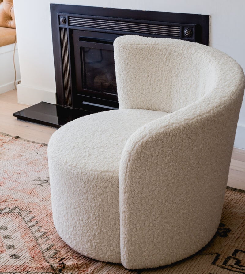 Boucle accent chair custom Heatherly Design