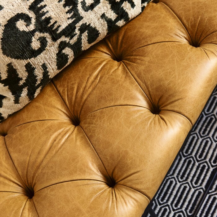 Tate Footstool in Trench leather AVAILABLE FOR SYDNEY METRO DELIVERY