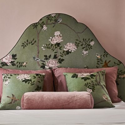 Heatherly Design curved floral bedhead
