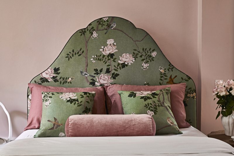 Heatherly Design curved floral bedhead