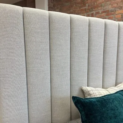 King Lincoln bedhead in Amalfi Birch Linen