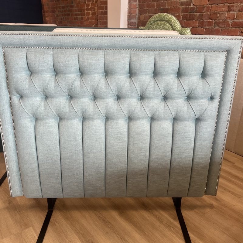 Queen Tilbury bedhead in Orient Sky Linen