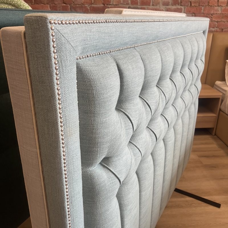 Queen Tilbury bedhead in Orient Sky Linen - Image 2