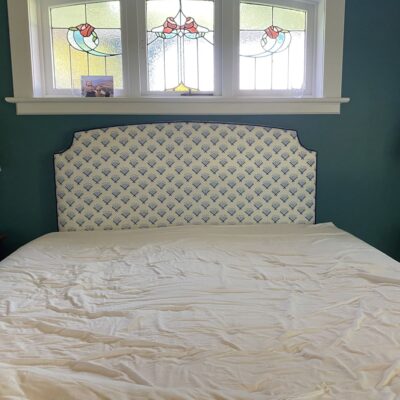 Queen Luella Bedhead in Anna Spiro Bouquet Bay linen