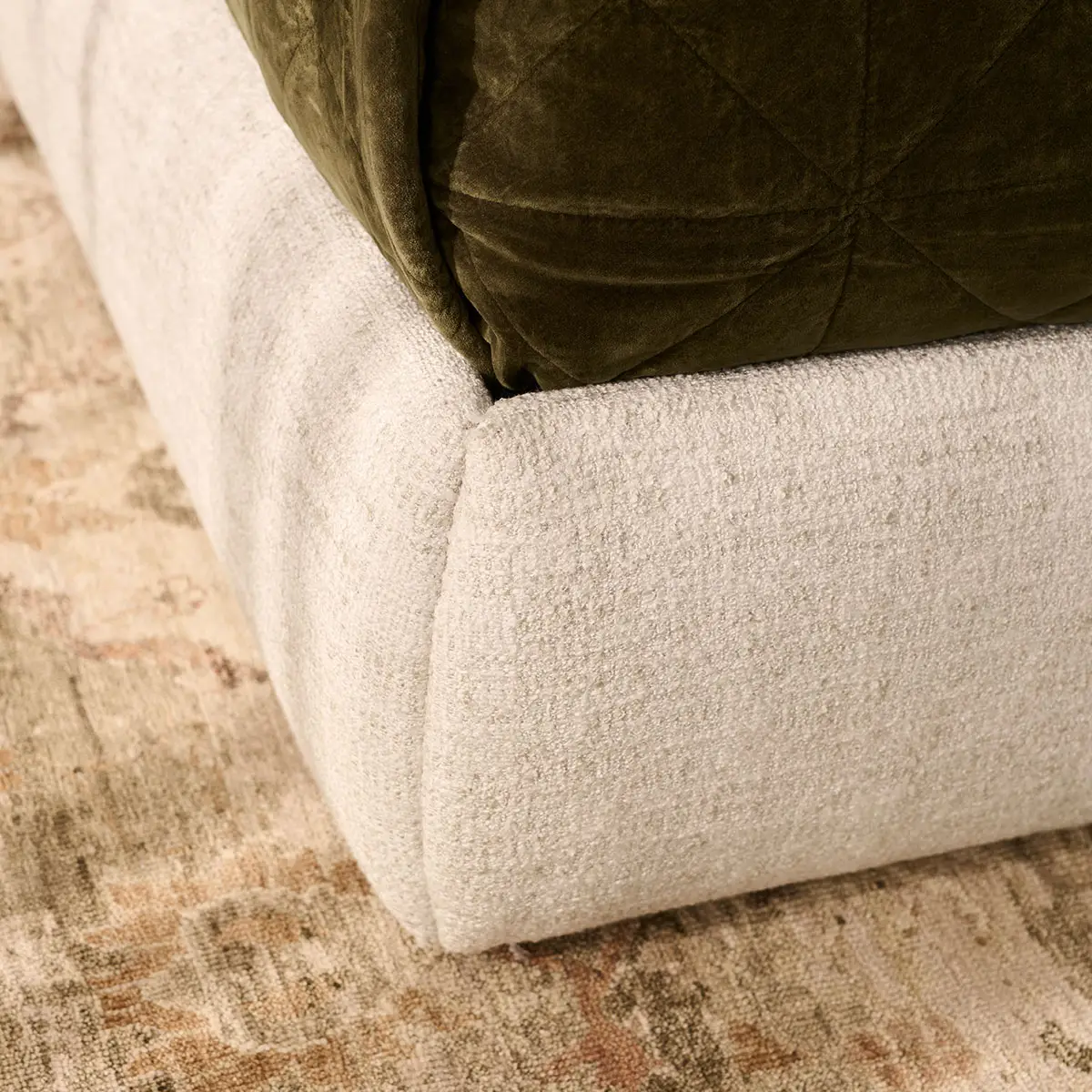 Curved bed base - Upholstered frame to floor - Image 2